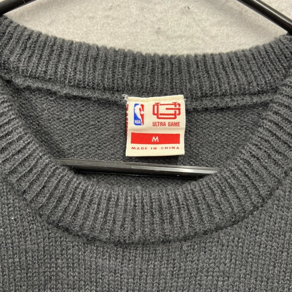 Chicago Bulls NBA Sweater Mens By Ultra Game Size M Black Crewneck